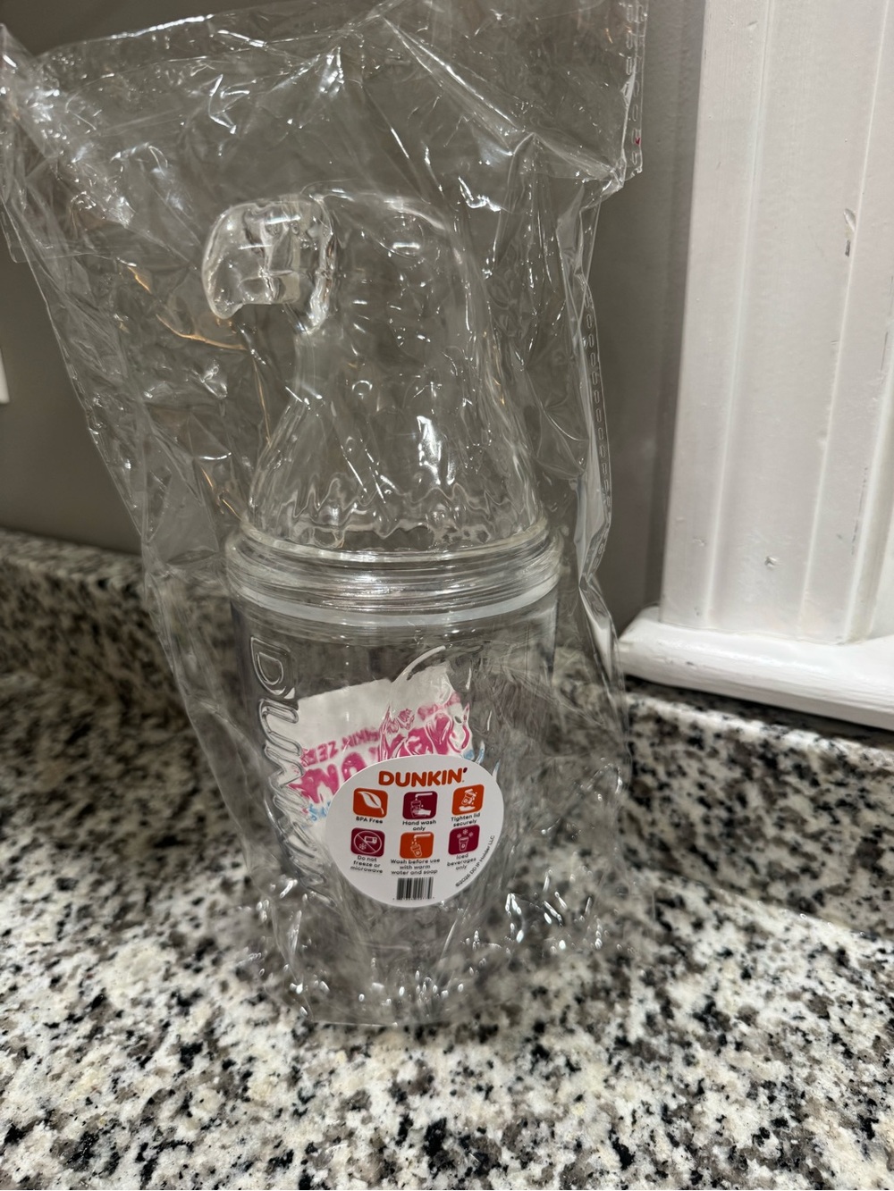 Clear Plastic Eagle Dunkin Donuts Tumbler